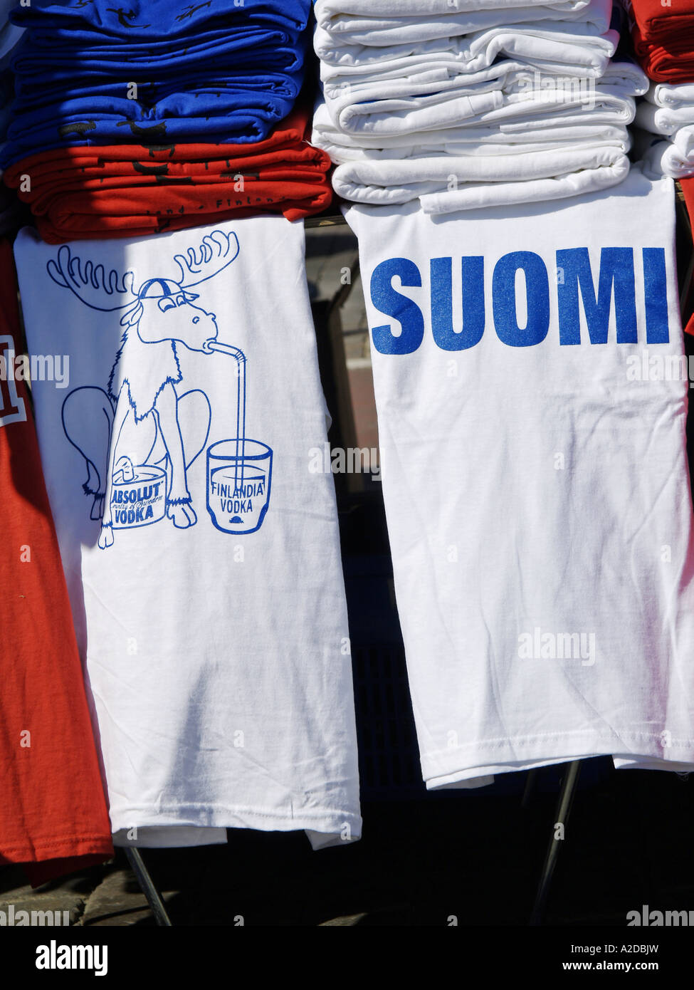 Helsinki, souvenirs, T-shirts Banque D'Images