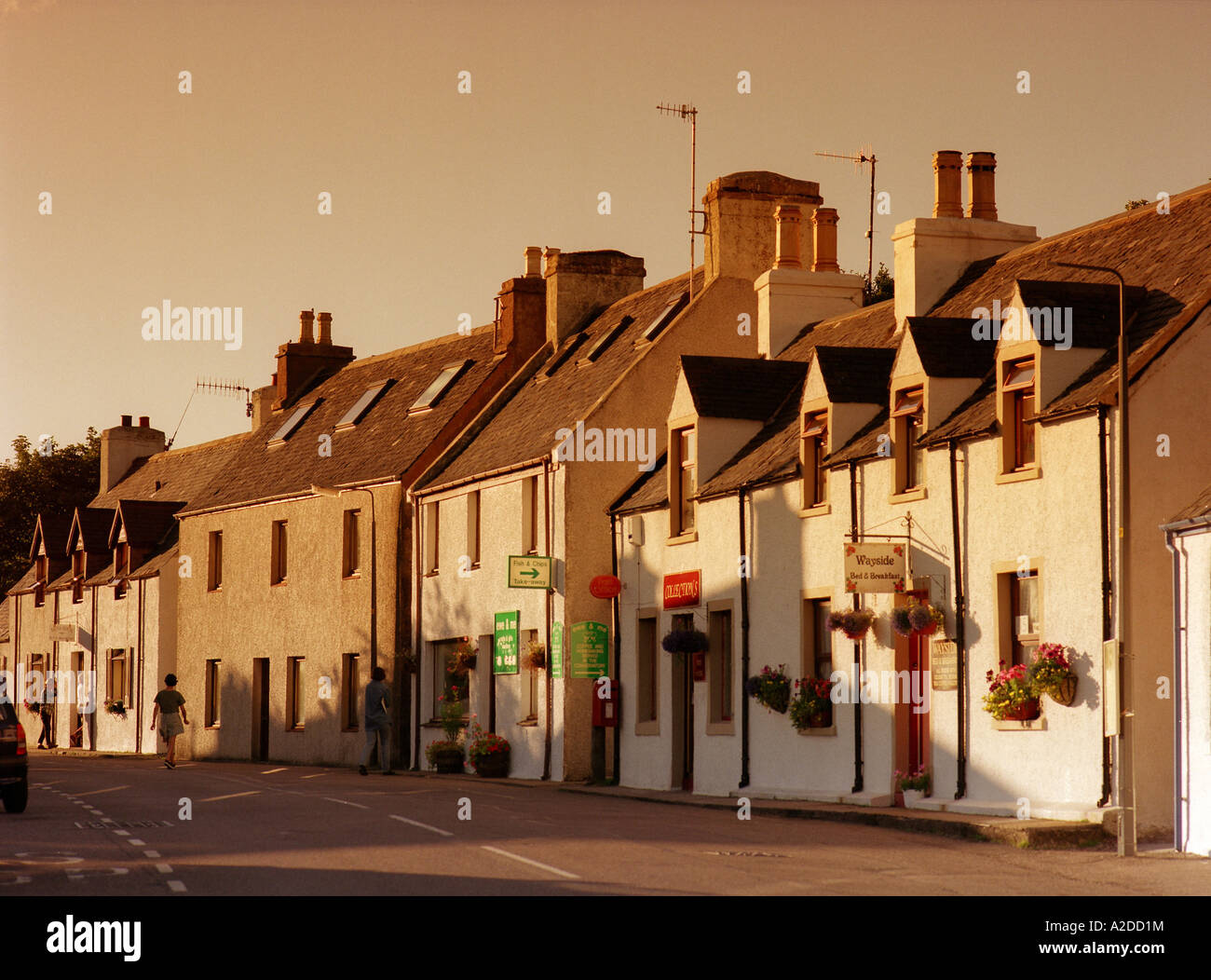 Strath Square, centre du village, Gairloch, Nord Ouest de l'Ecosse Banque D'Images