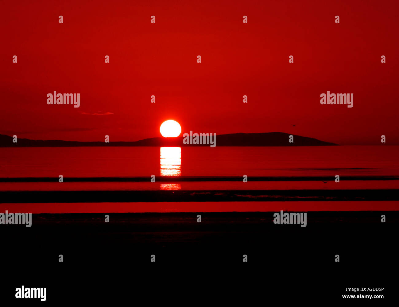 Soleil sur l'île de Gruinard, Wester Ross, le nord de l'Ecosse Banque D'Images