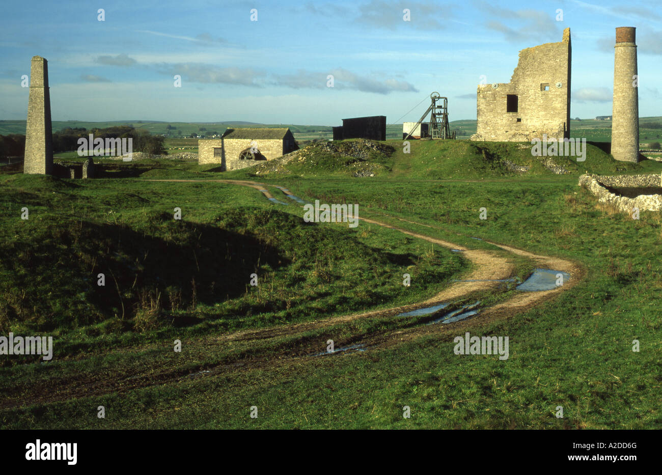 Mine de Magpie, Derbyshire, Angleterre Banque D'Images