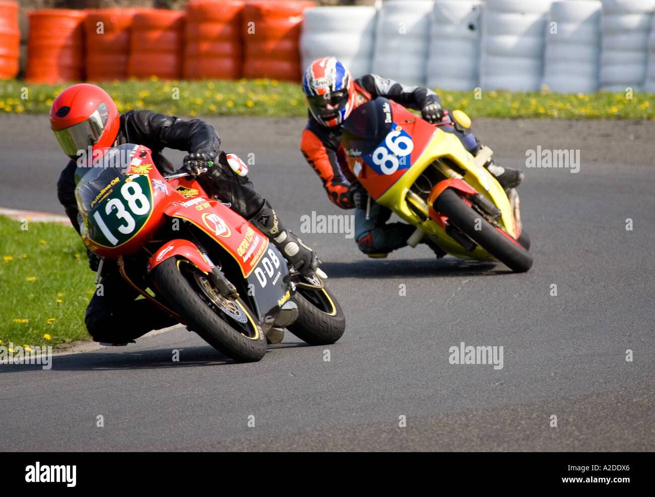 Les courses de moto au circuit de course Trois Soeur Ashton dans Makerfield Wigan Banque D'Images