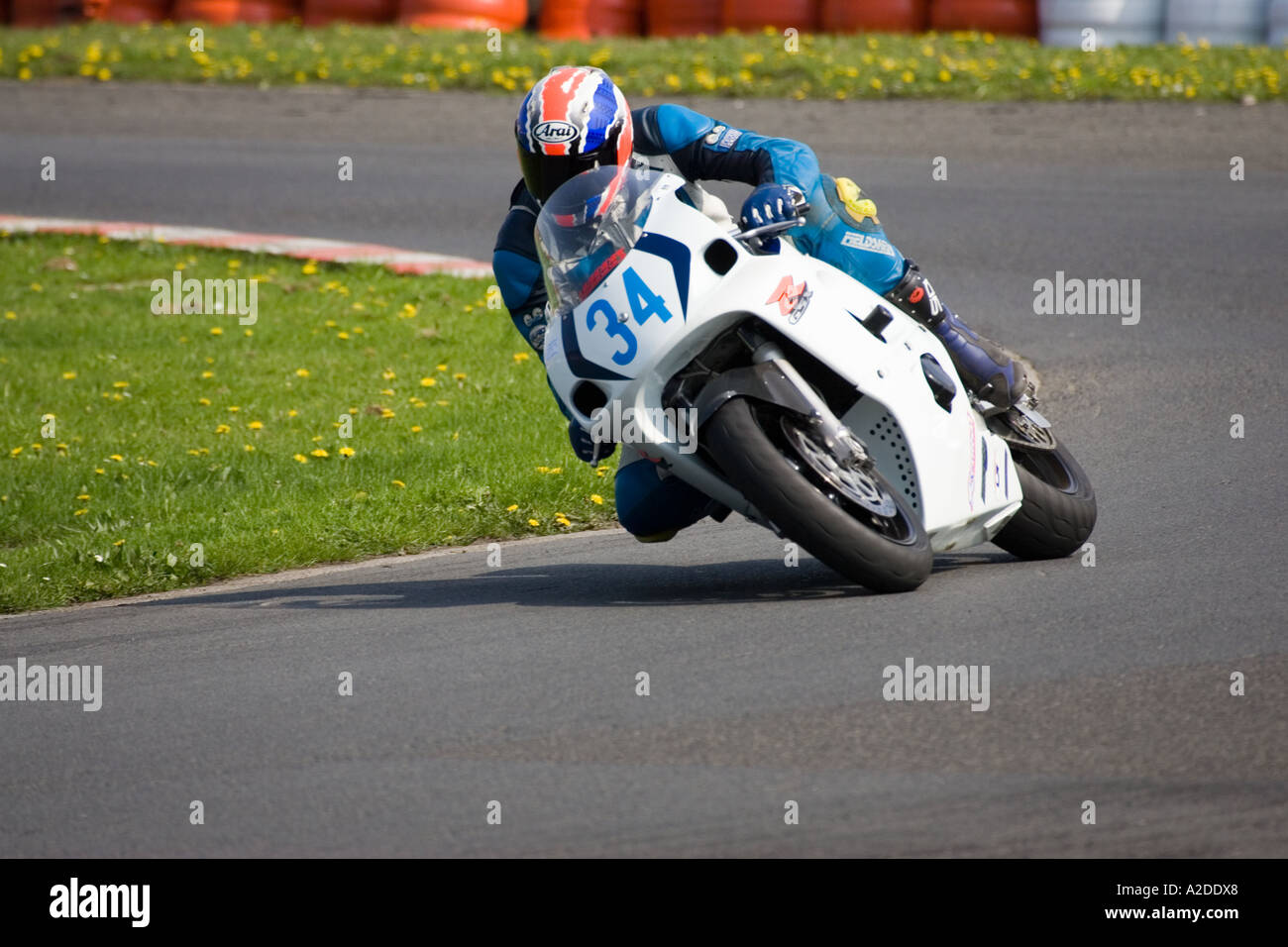 Les courses de moto au circuit de course Trois Soeur Ashton dans Makerfield Wigan Banque D'Images