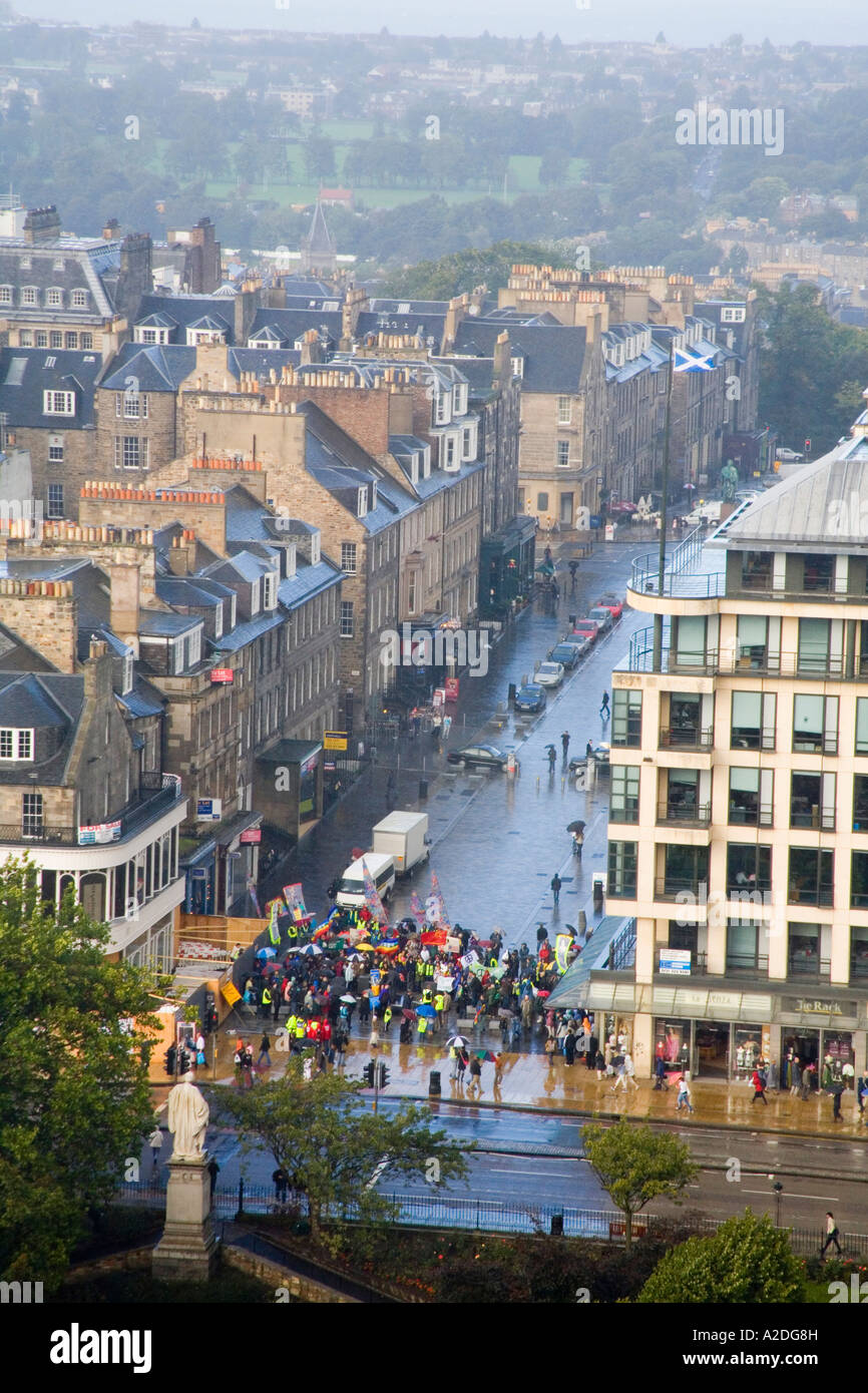 Une manifestation pacifique par le Parti Vert écossais à Édimbourg, Lothian , l'Ecosse en septembre 2006. Banque D'Images