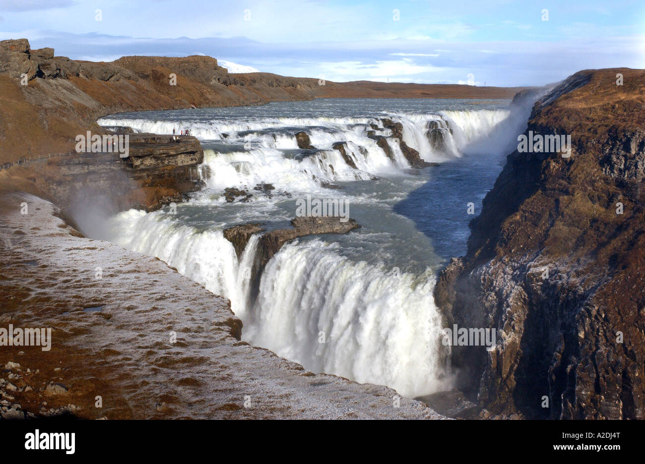 Cascade de Gullfoss sur la piste du tourisme Cercle d'or. Banque D'Images