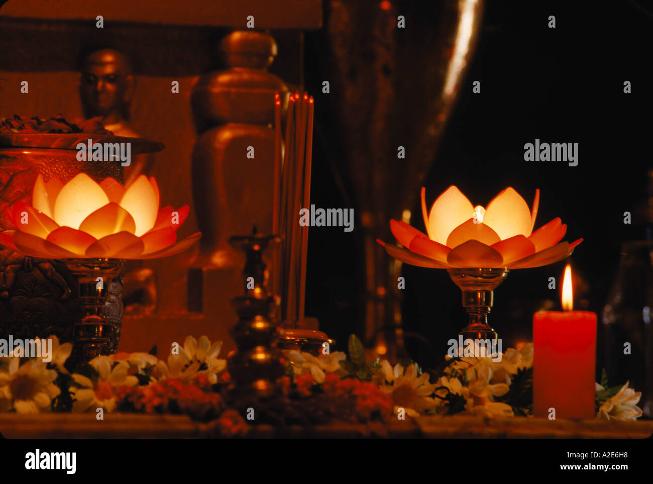 Guwahati, Assam, Inde, hindou autel de prière Banque D'Images