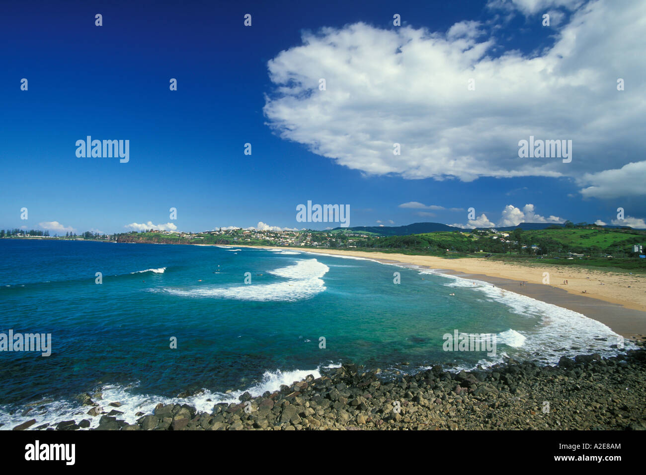 Plage de Bombo à Kiama sur la côte d'Illawarra au sud de Sydney New South Wales Australie Banque D'Images