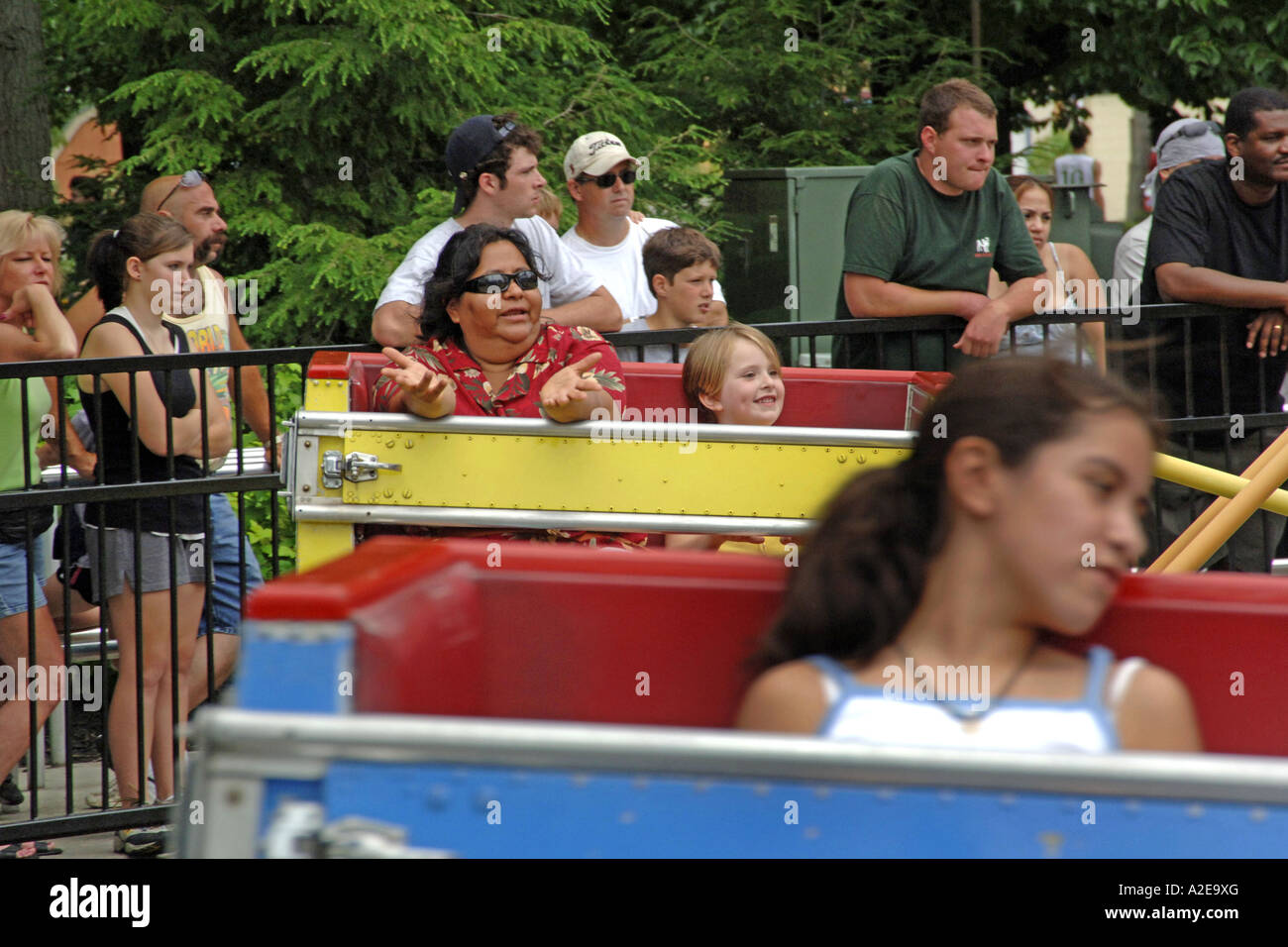 Les personnes bénéficiant d'une ride at Cedar Point Amusement Park Sandusky, OH Banque D'Images