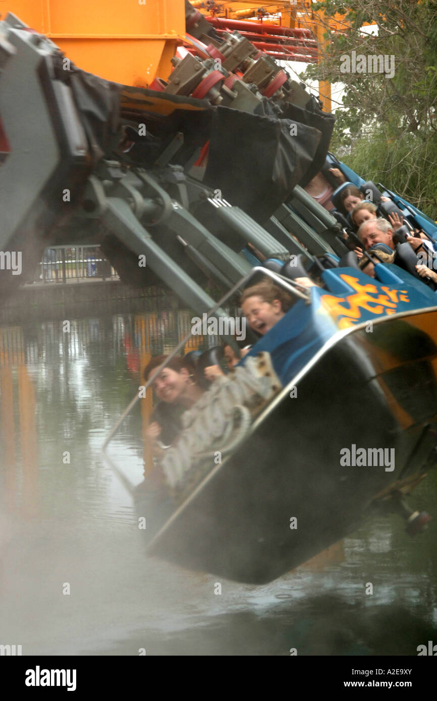 Le tire-bouchon de montagne russe à Cedar Point Amusement Park Sandusky Ohio OH Banque D'Images