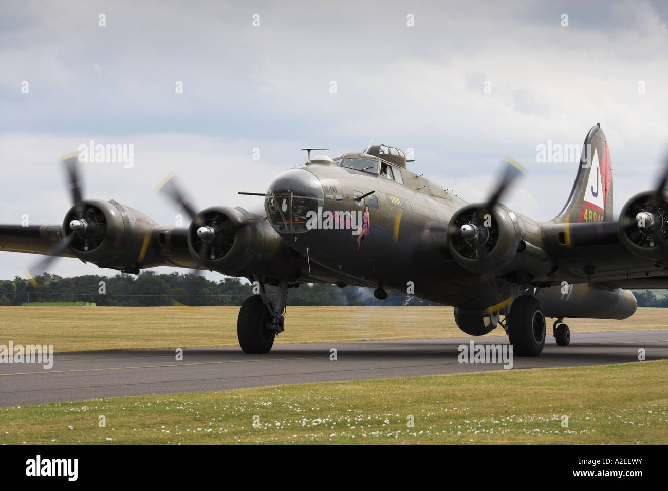 B-17G Flying Fortress 'Pink Lady', Cambridge, Cambridgeshire, Angleterre, RU Banque D'Images