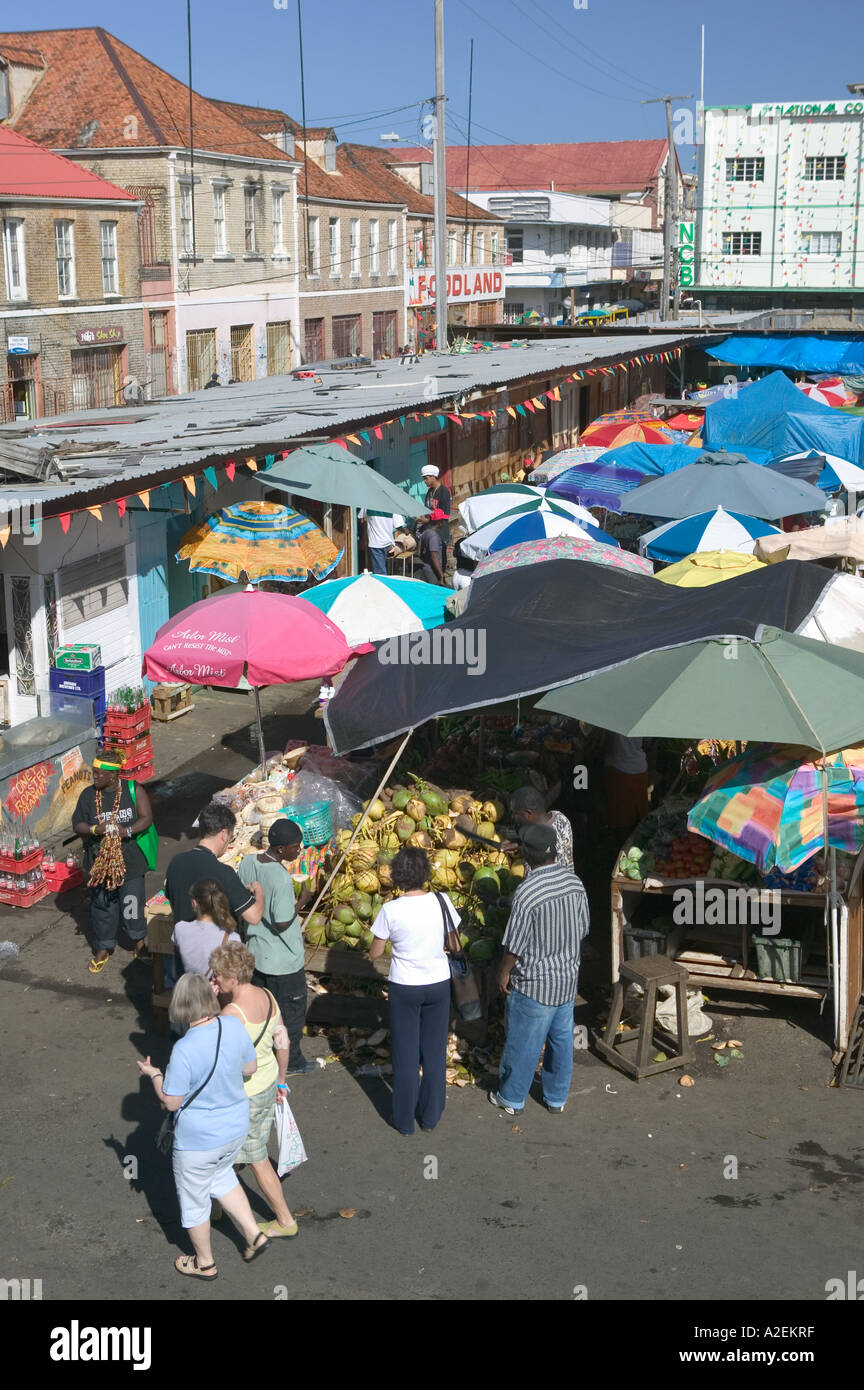 Caraïbes, la Grenade, Saint George's, vue sur le marché public Banque D'Images