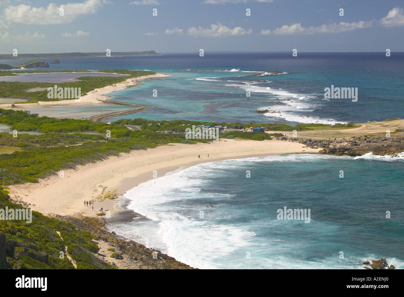 Dans les Antilles, de la Guadeloupe, Grande Terre, Pointe des Châteaux. Vue du Morne Pavillion Banque D'Images