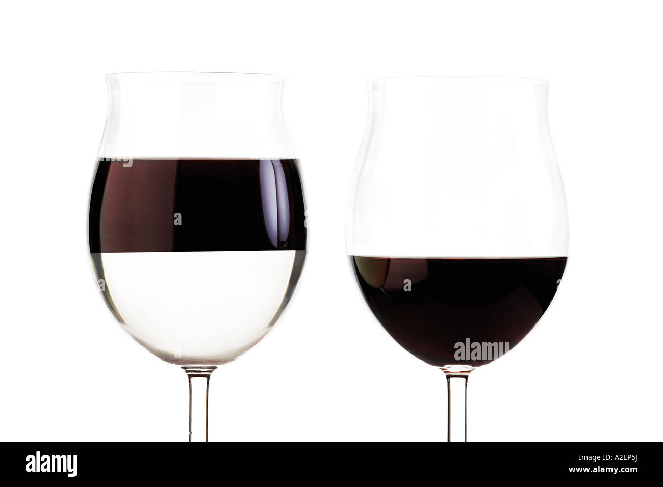 Deux verres de vin rouge Banque D'Images