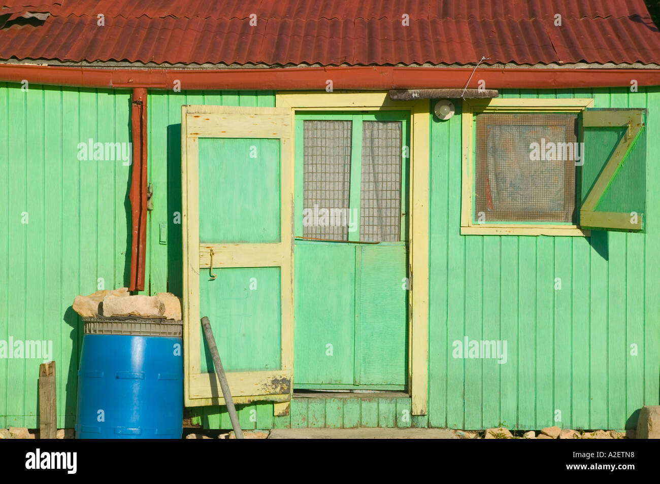 Caraïbes, ÎLES TURKS ET CAICOS, South Caicos, l'île Cockburn Harbour : Chambre Détail Banque D'Images