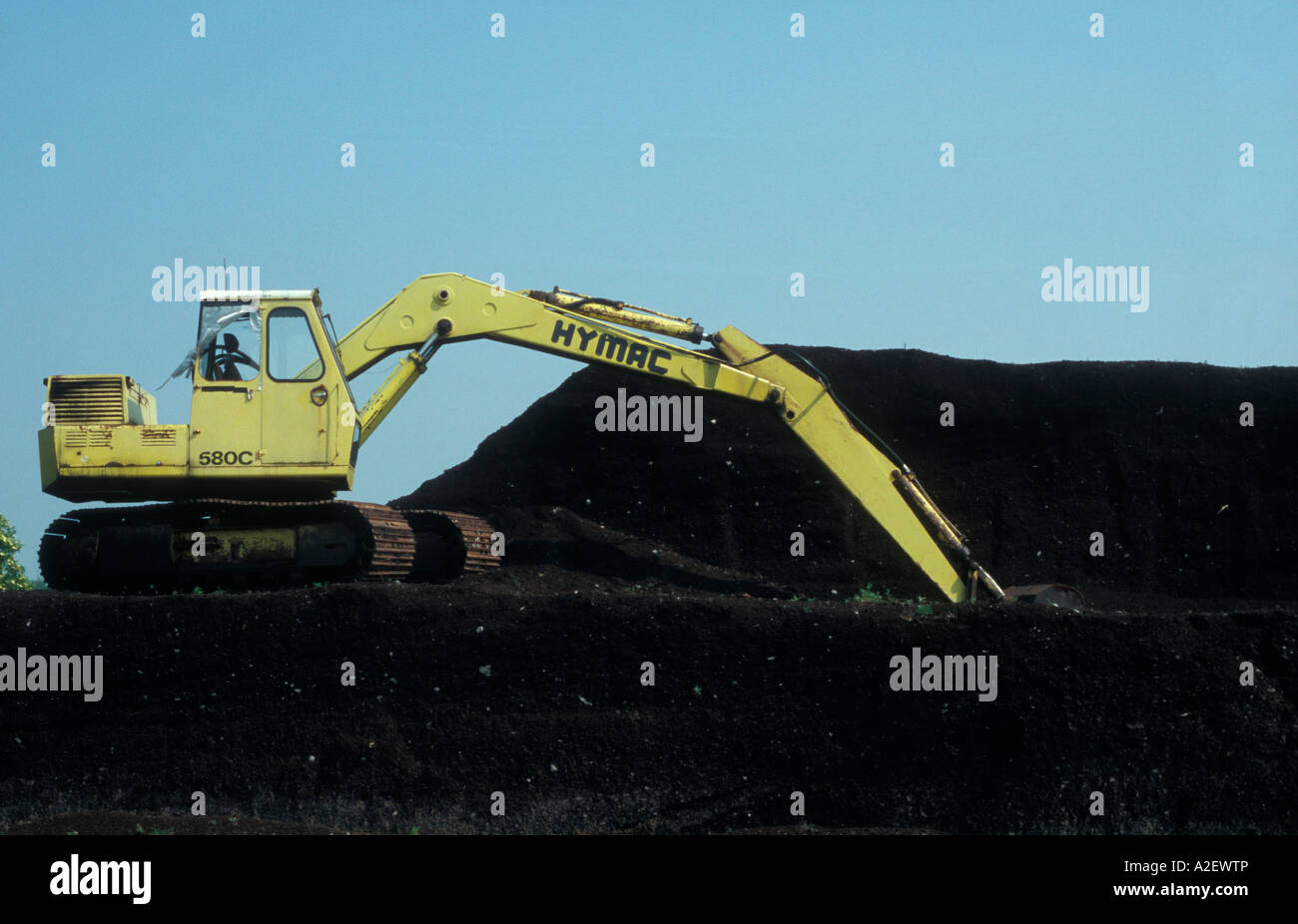 L'extraction de tourbe Shapwick Heath England UK Somerset Banque D'Images