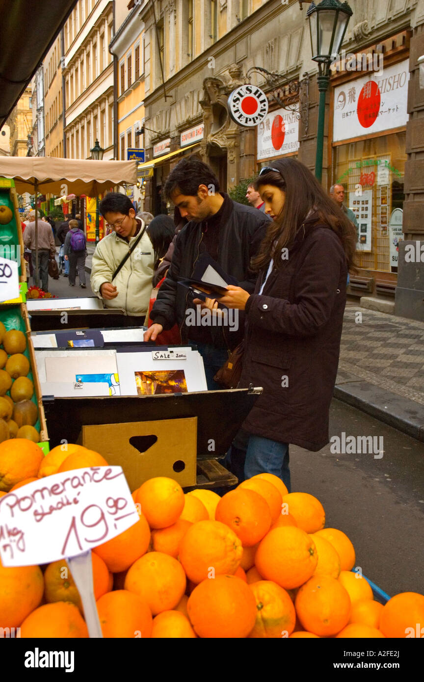 Marché Havelska au quartier de la vieille ville de Prague la capitale de la République tchèque Banque D'Images