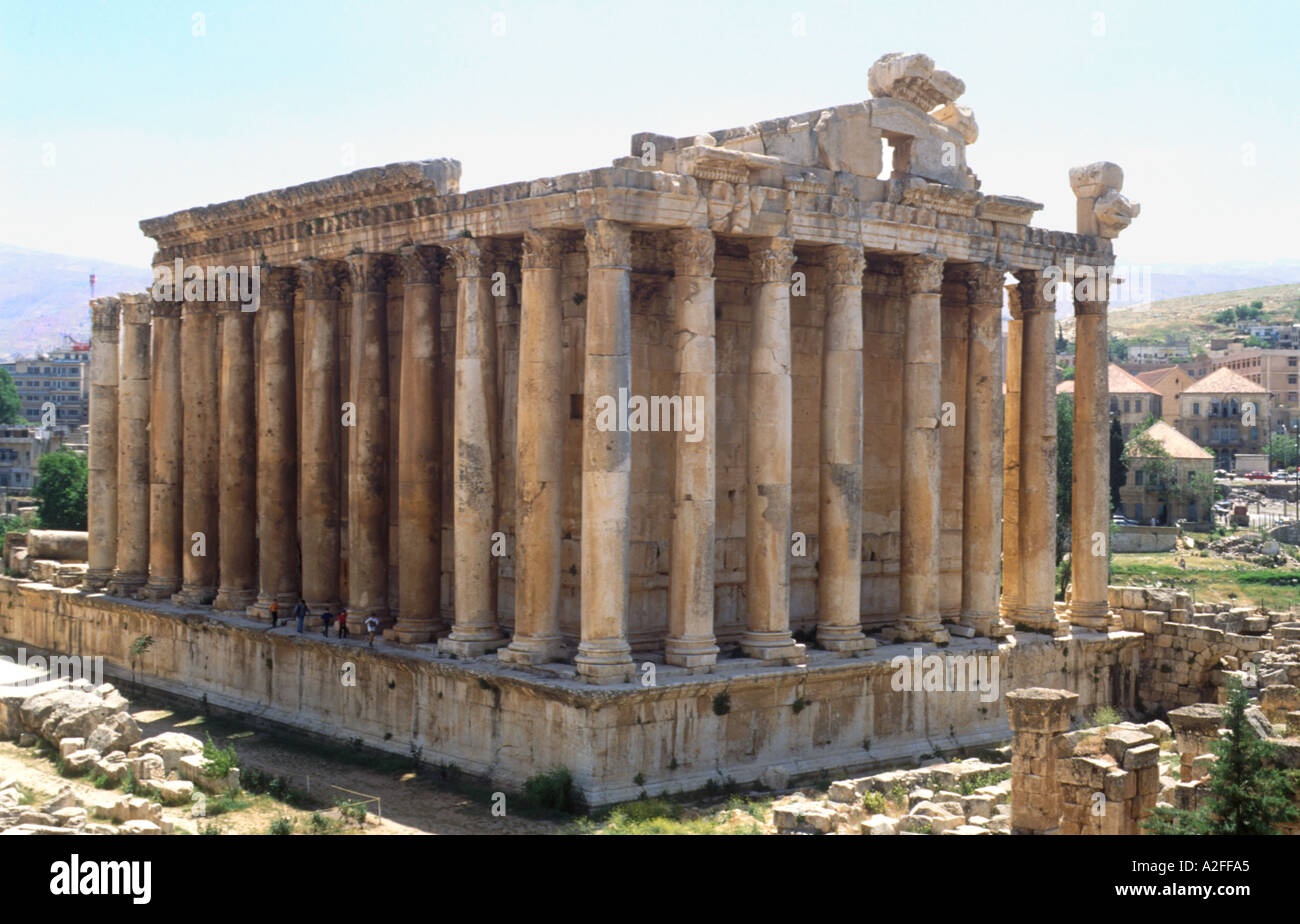 Temple de Bacchus à Baalbek au Liban Banque D'Images