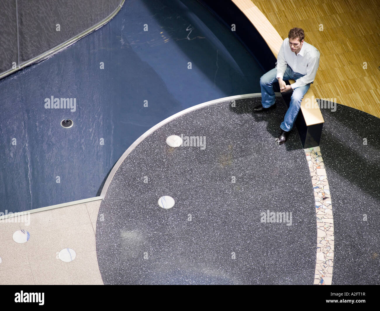 L'homme à hall le bech, elevated view Banque D'Images