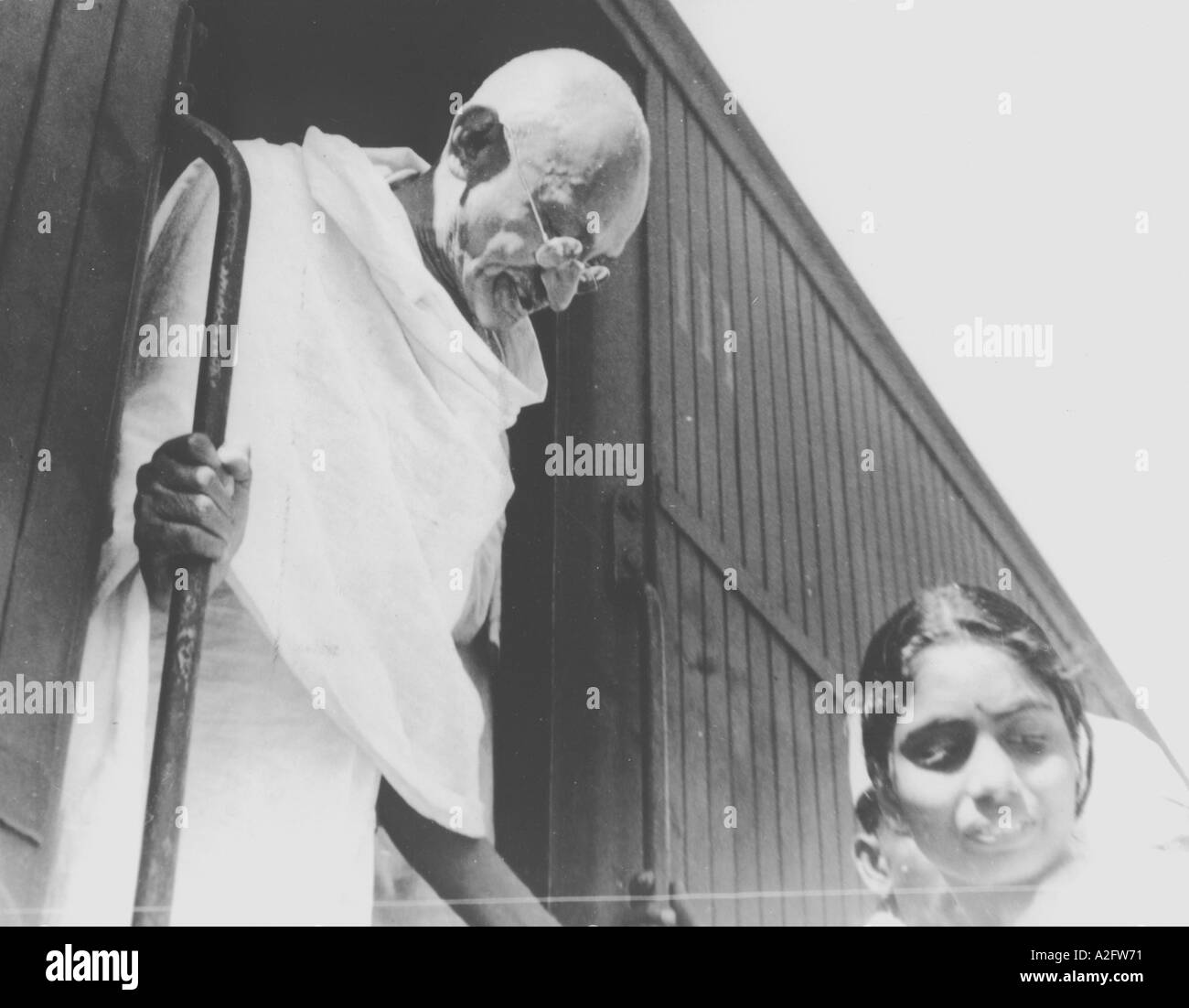 Mahatma Gandhi sur son voyage à travers l'Inde du Sud février 1946 vieille photo vintage des années 1900 Banque D'Images