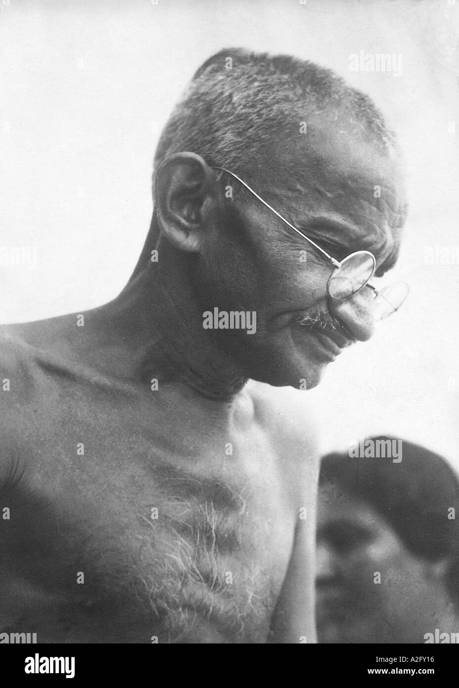 Mahatma Gandhi smiling 1930 Banque D'Images