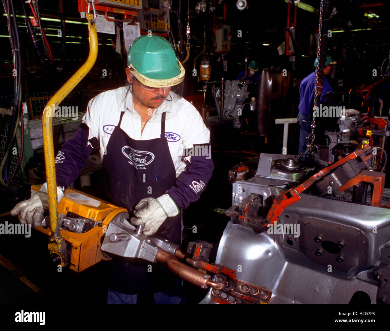 Hermosillo, Sonora, Mexique, Amérique du Nord. Soudure et assemblage du corps à l'usine automobile Ford. Banque D'Images