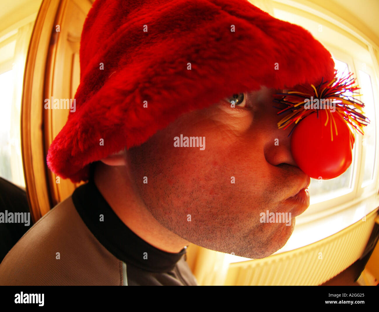 visage de nez rouge Banque D'Images