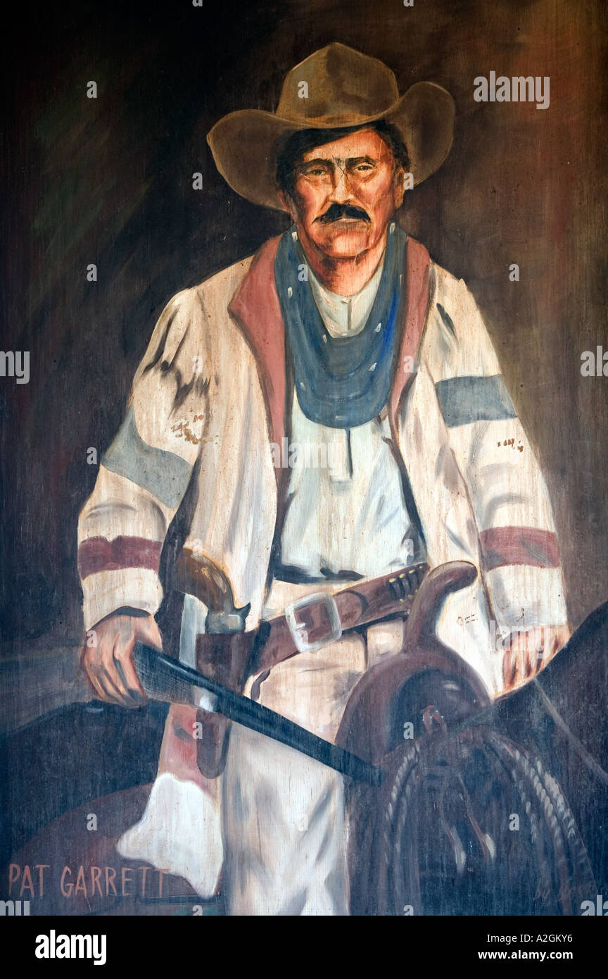 USA, Nouveau Mexique, Fort Sumner : lieu de repos de l'Ouest célèbre Outlaw Pat Garrett's Portrait (shot Billy the Kid) Banque D'Images