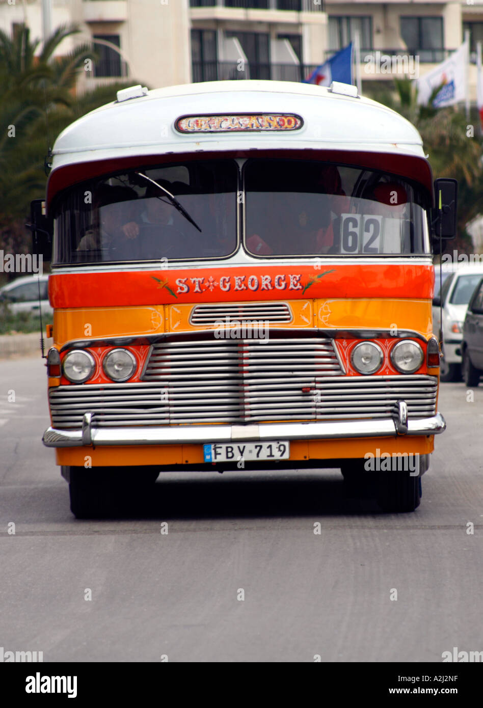 La Valette Malte Bus Bedford traditionnels Banque D'Images