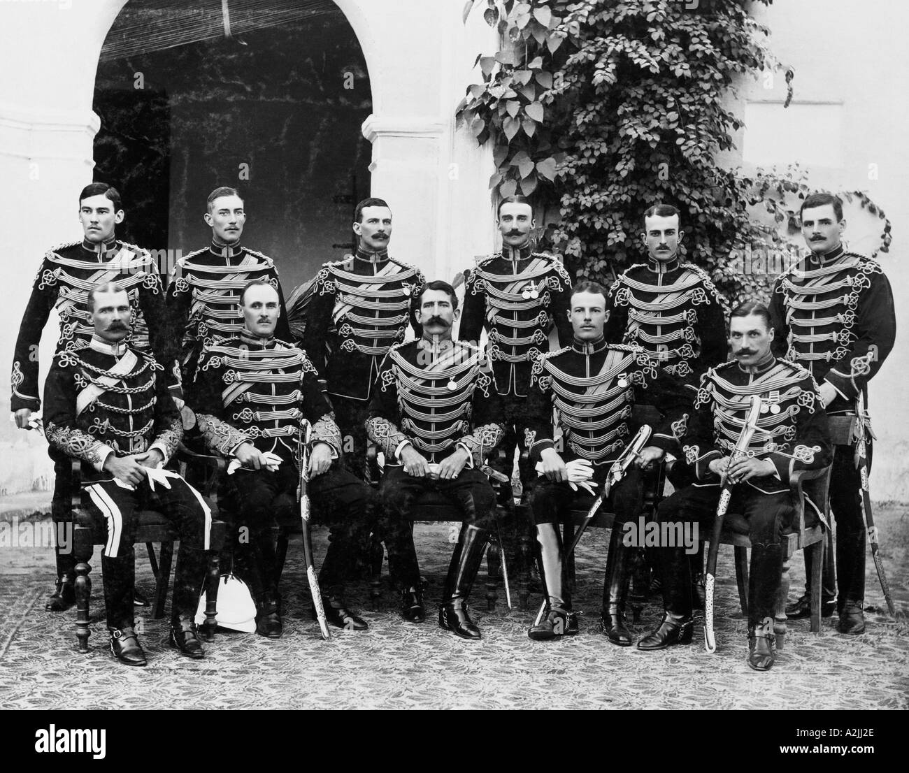 Les membres de la cavalerie de la 25e Armée britannique en Inde en 1905 Banque D'Images