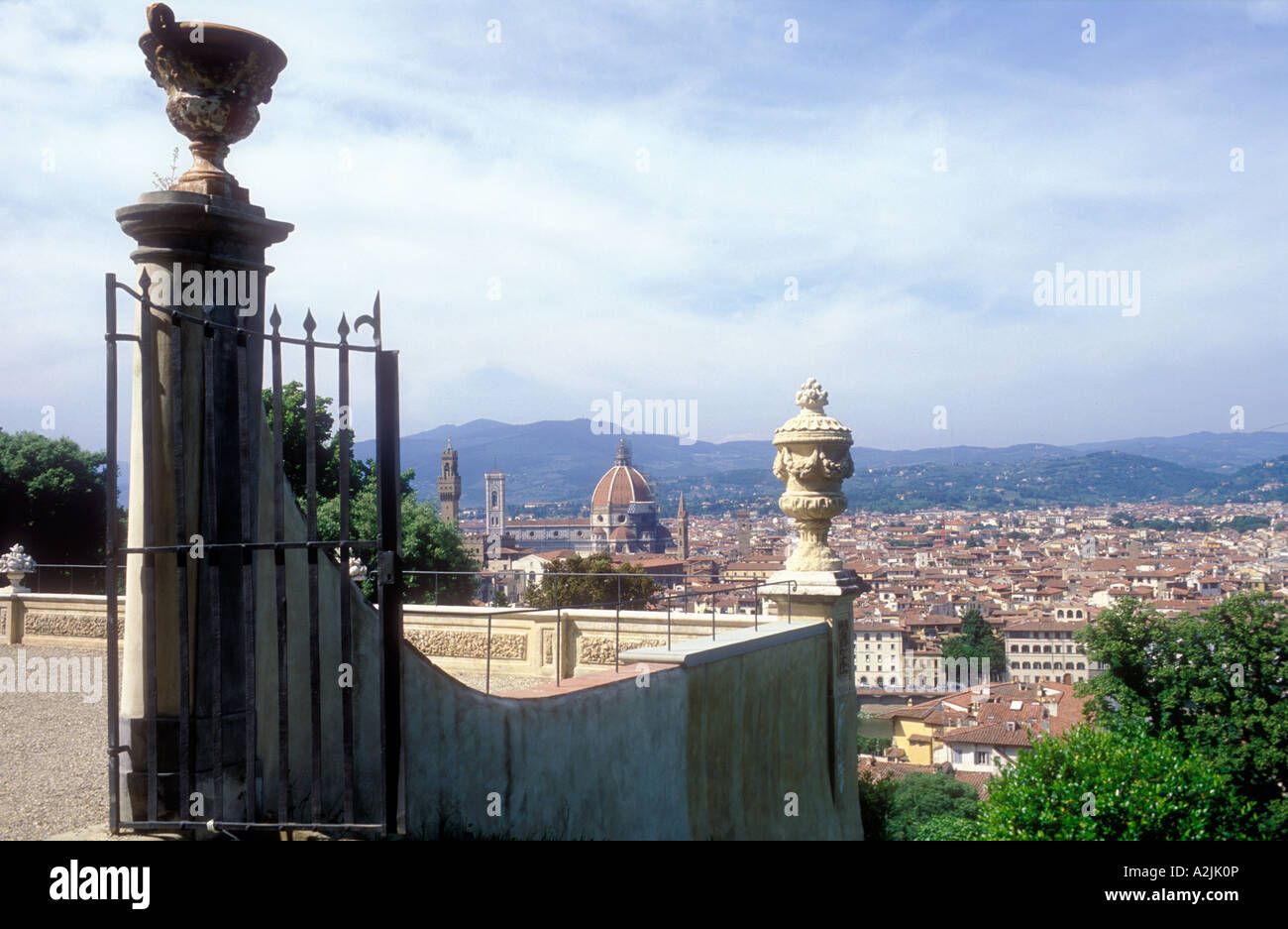 Italie Florence Toscane vue sur la ville de Giardino Bardini Banque D'Images