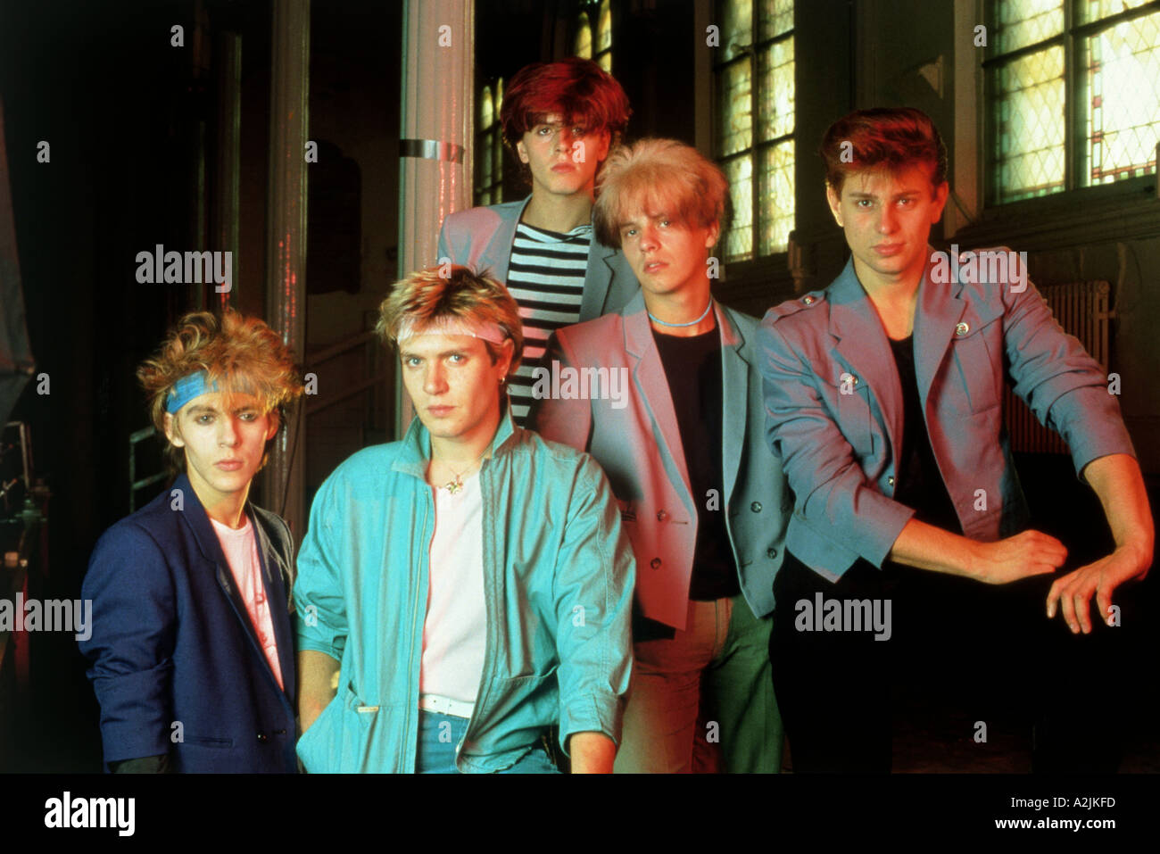 DURAN DURAN UK pop à propos de 1981. À partir de l : Nick Rhodes, Simon Le Bon, John Taylor, Andy Taylor, Roger Taylor.Photo van Houten Banque D'Images