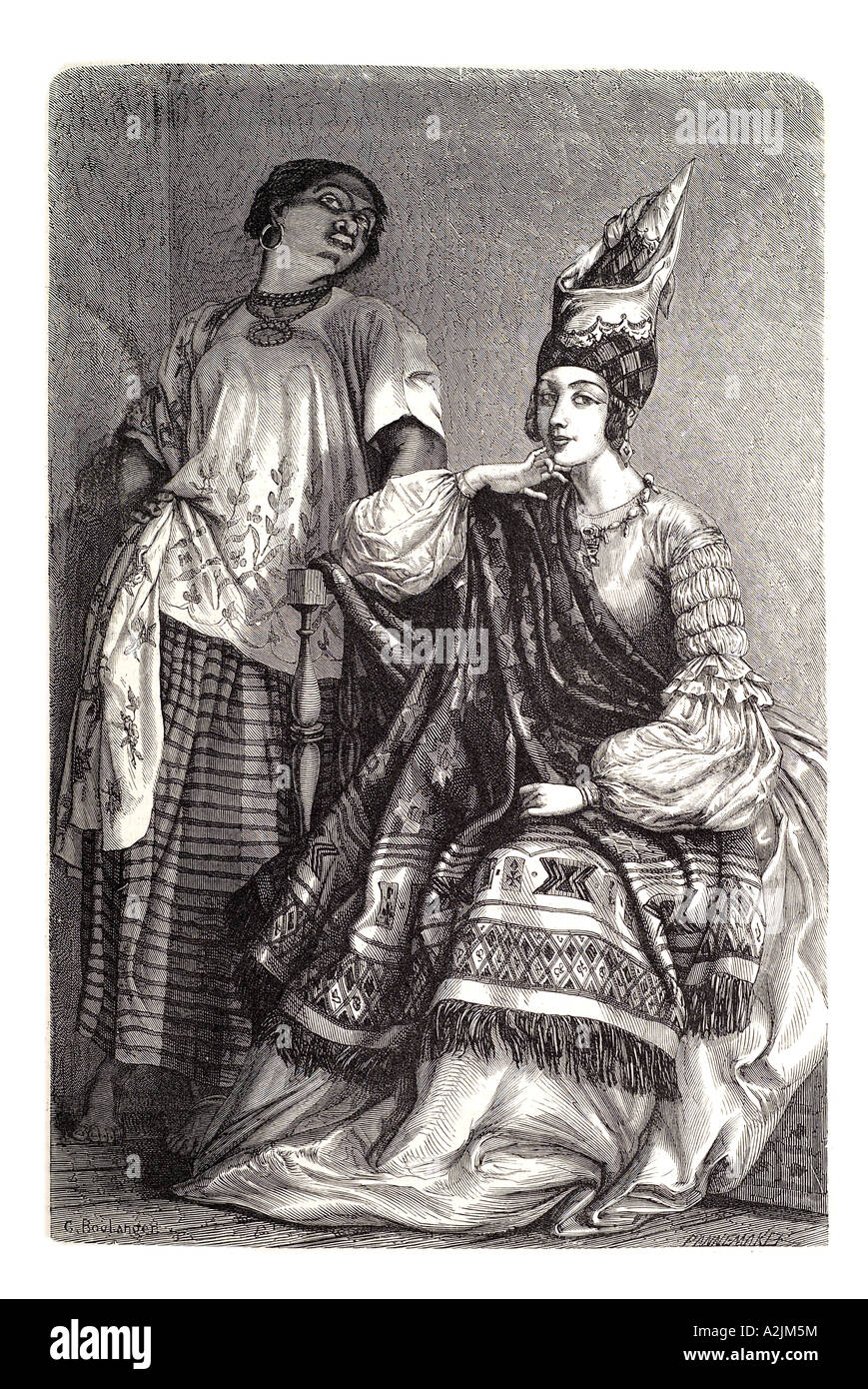 Dame créole Sénégal serviteur mixed race africaine Afrique robe costume traditionnel riche riche riche de la haute société femme entretenue na Banque D'Images