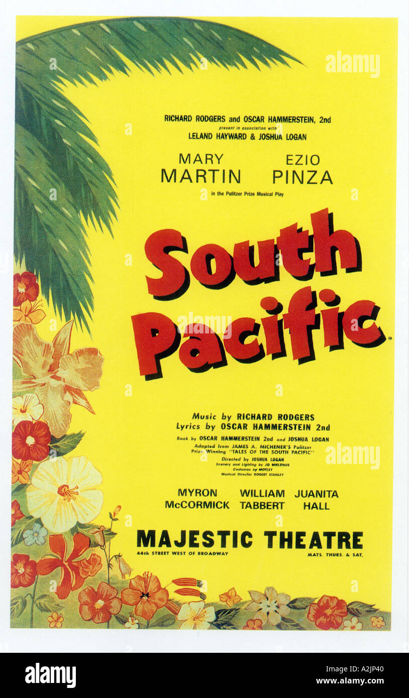 L'affiche du Pacifique Sud pour l'Original New York production sur scène Banque D'Images