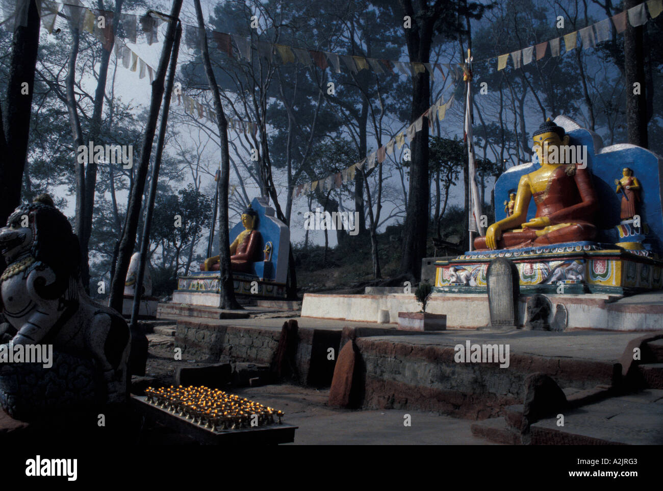 Swayanbunath, Katmandou, Népal Banque D'Images