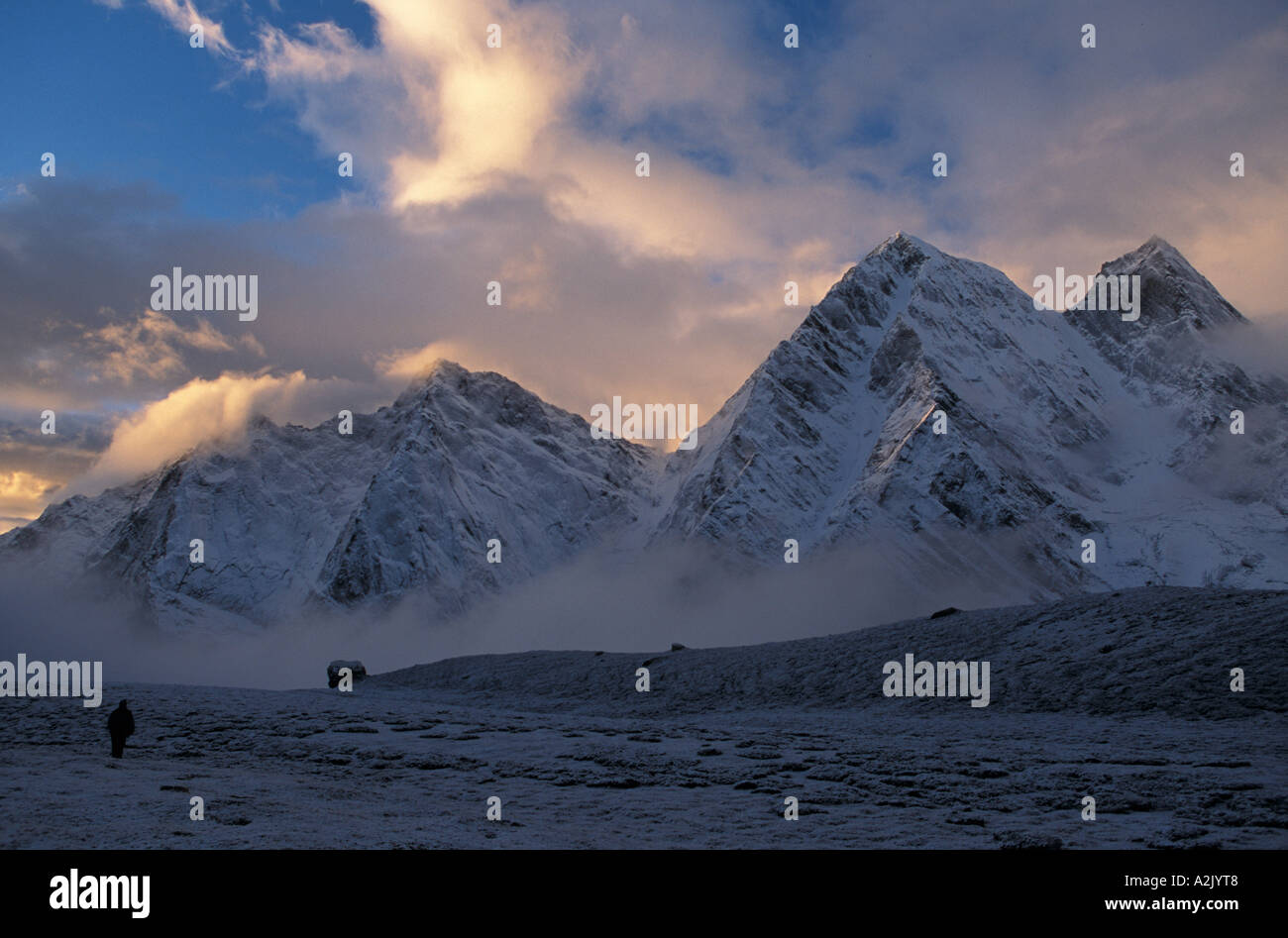 Le Tibet, sur le glacier Kangshung Banque D'Images