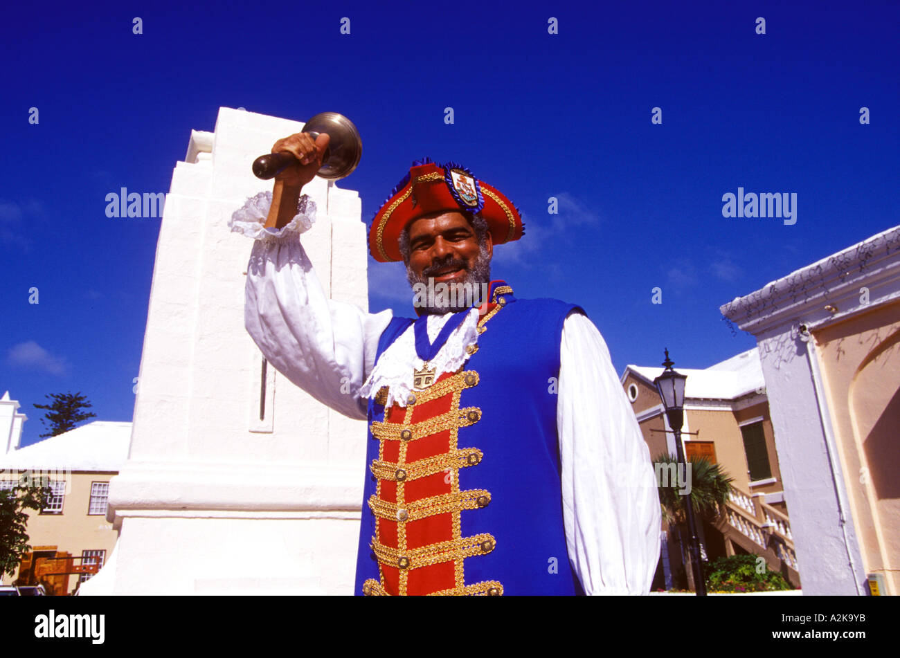 Caraïbes, les Bermudes. Crieur public de Saint Georges Banque D'Images
