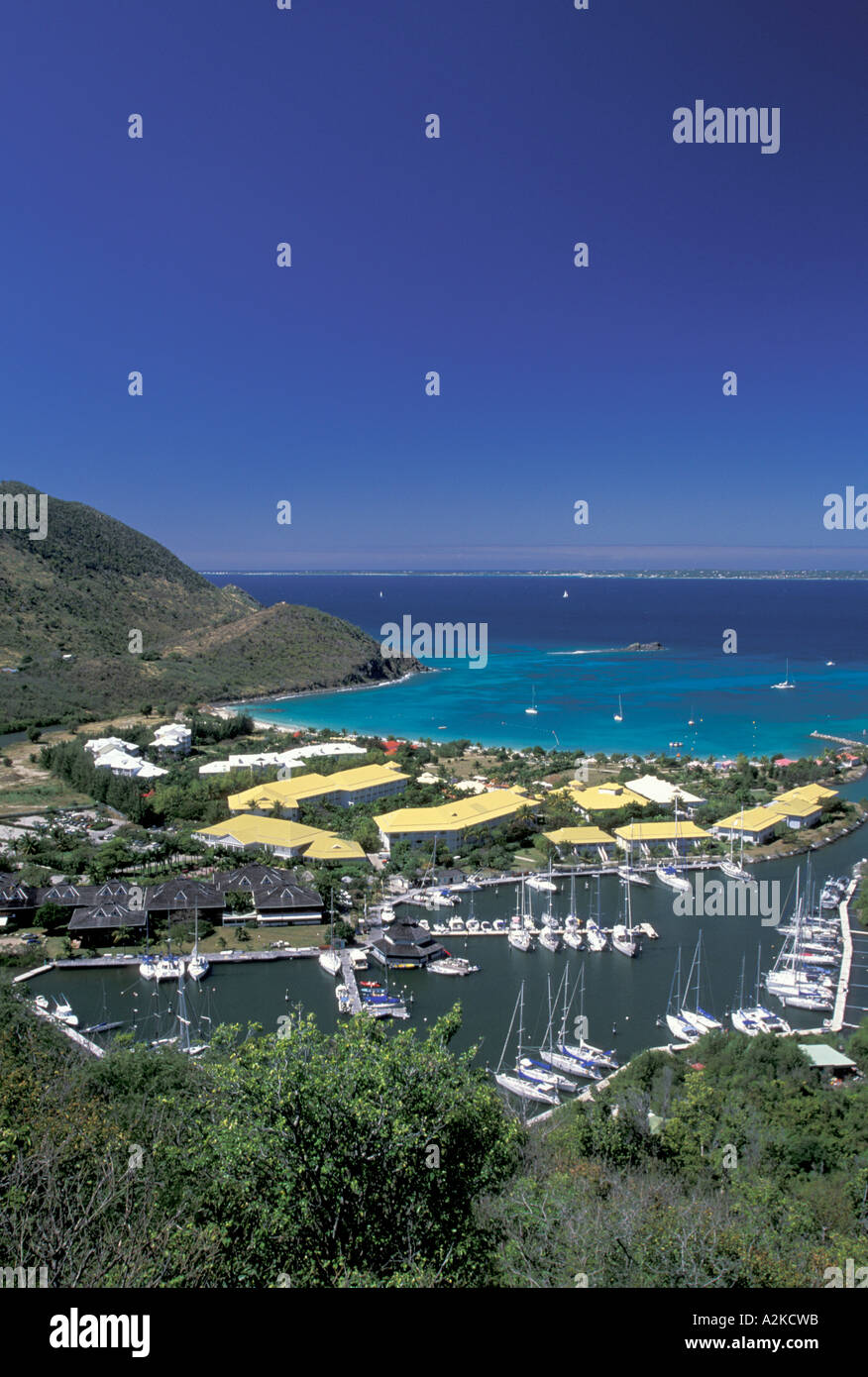 Caraïbes, Antilles, Saint Martin. Anse Narcel ; Le Meridien Hôtel ; vue  aérienne de la baie Photo Stock - Alamy