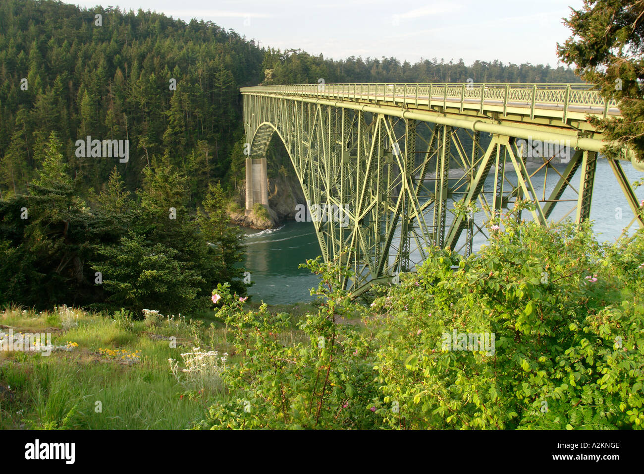 Col Deception Bridge State Park col Deception Island comté Skagit Comté Washington USA Banque D'Images