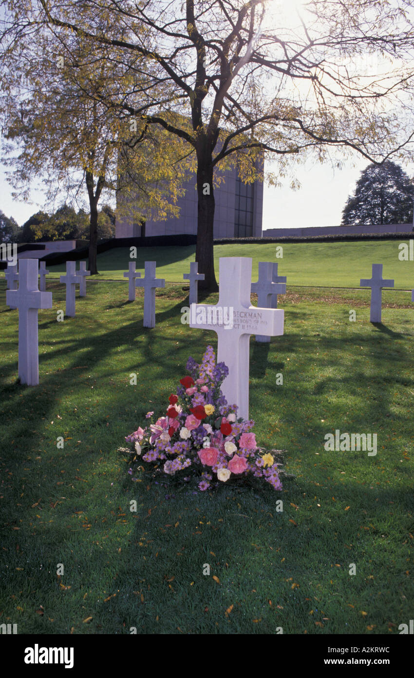 L'UNION EUROPÉENNE, la France, Lorraine, cimetière américain de la DEUXIÈME GUERRE MONDIALE Banque D'Images