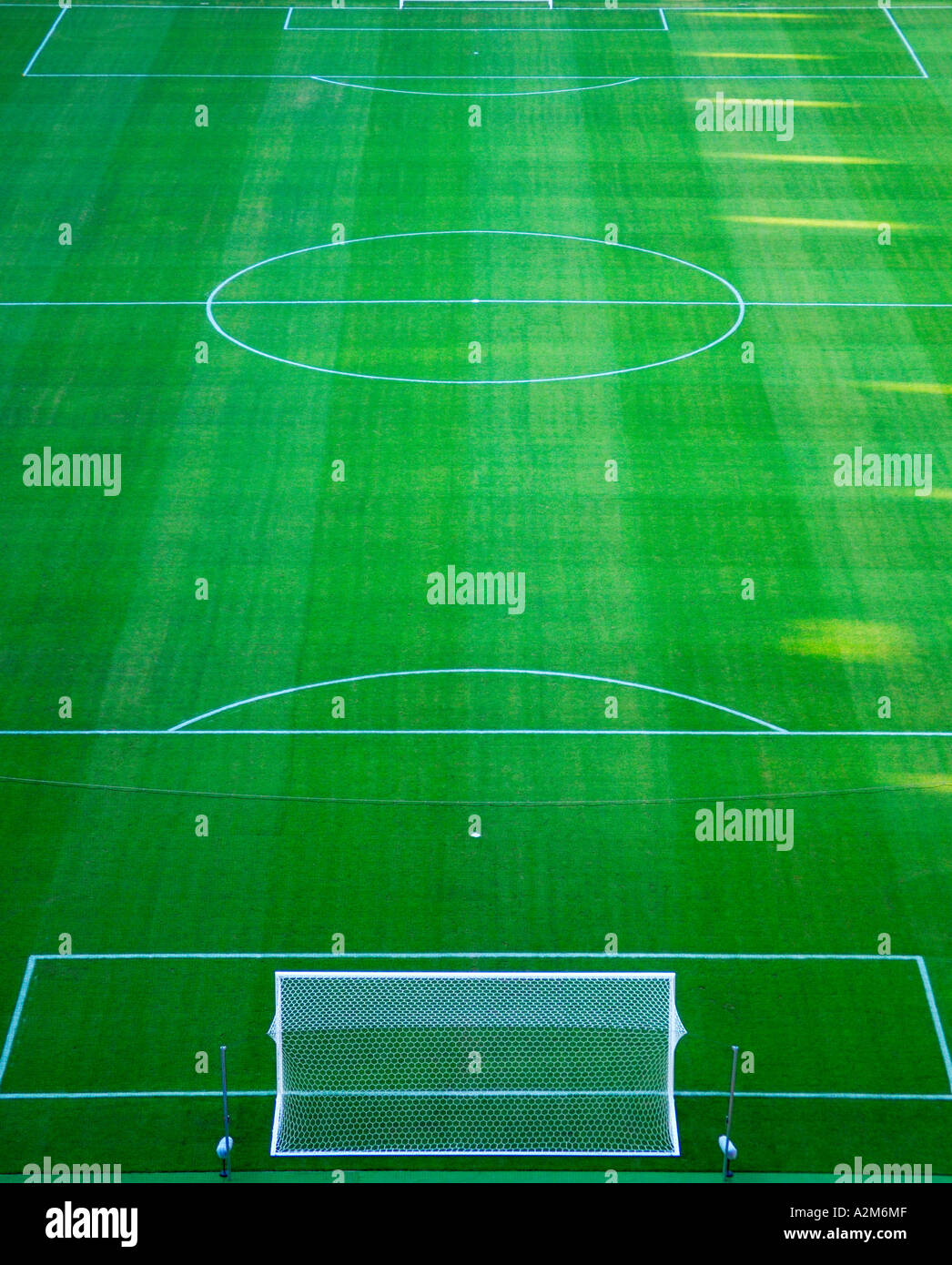 Vue aérienne du terrain de football dans le stade Banque D'Images
