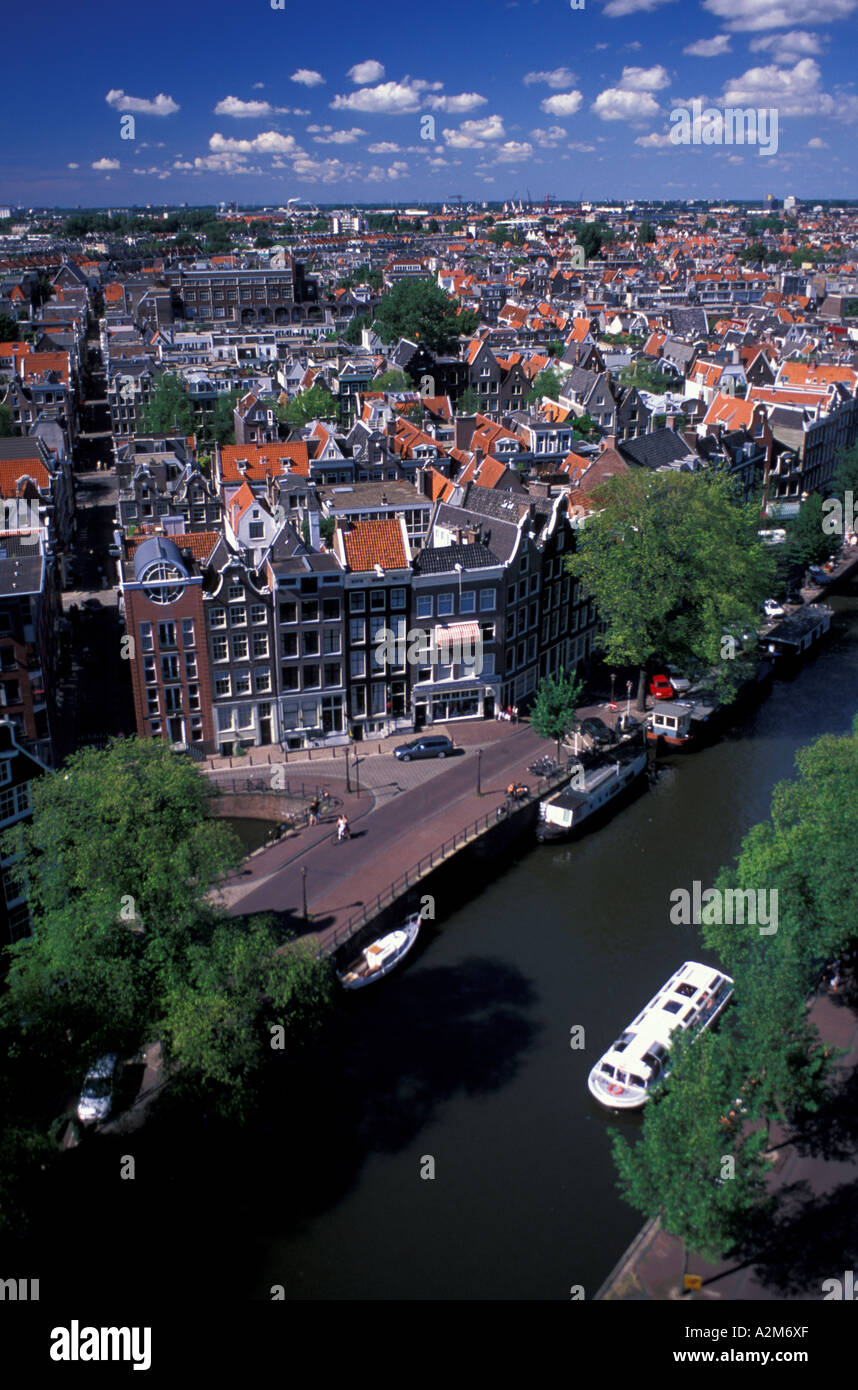 L'Europe, la Hollande, Amsterdam, vue sur la ville de Westenkirke Banque D'Images