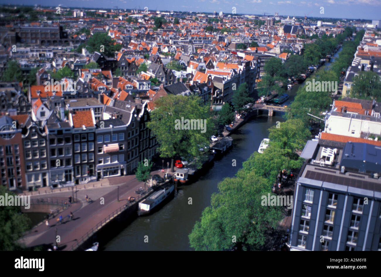L'Europe, la Hollande, Amsterdam, vue sur la ville de Westerkirk Banque D'Images