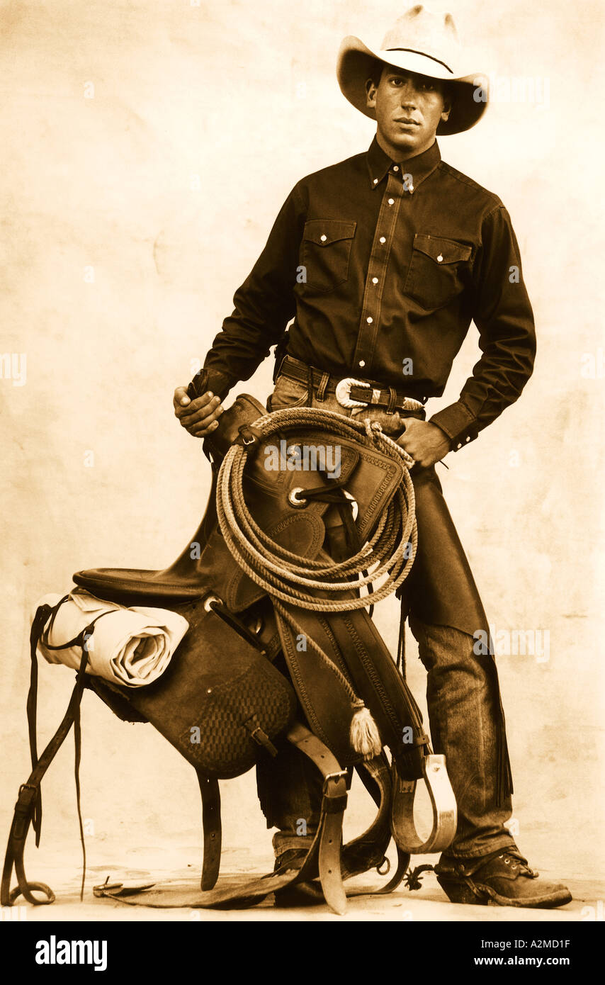 Portrait d'un vrai cowboy de travail en Arizona Photo Stock - Alamy