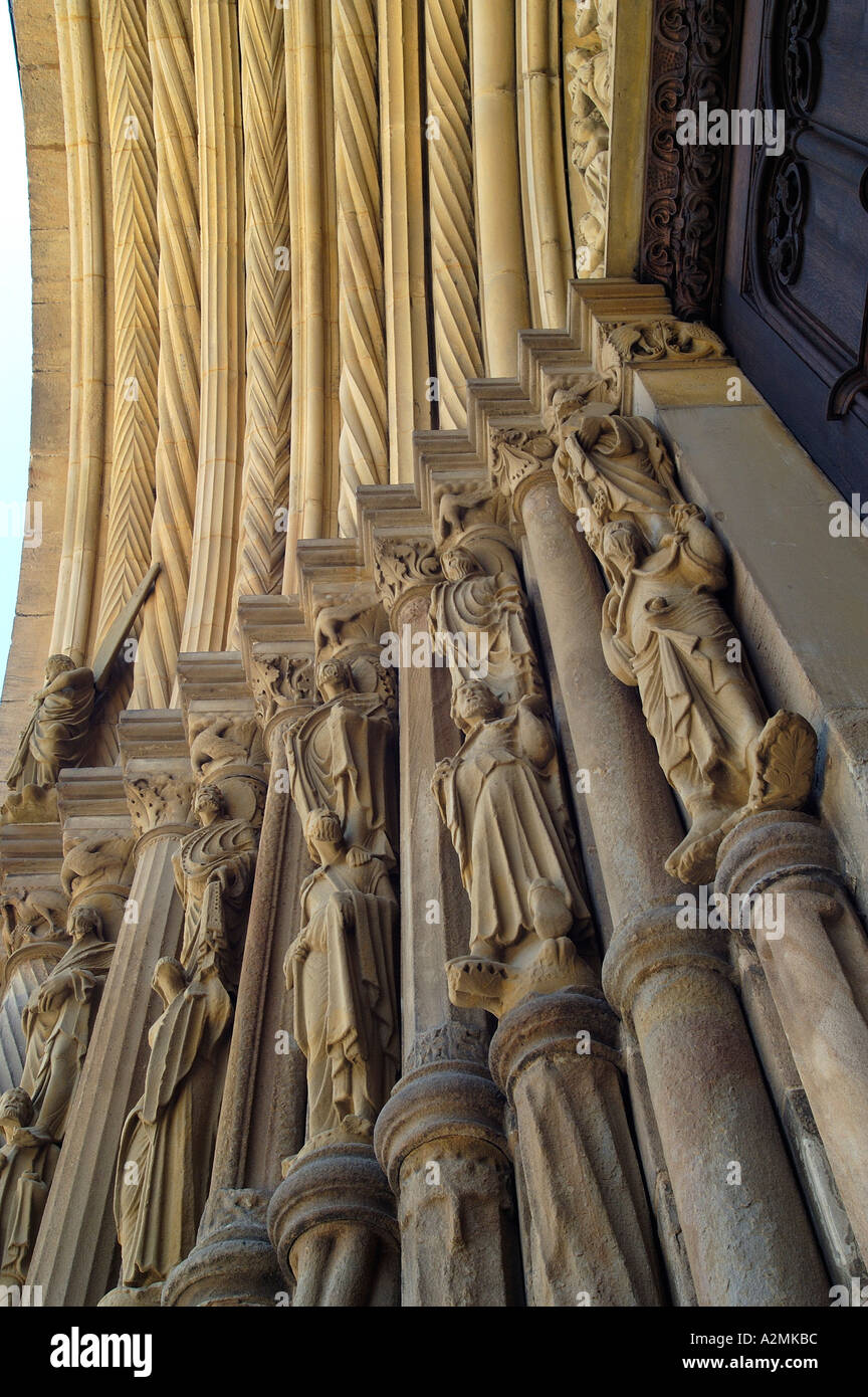 Portail latéral de l'empereur dome bamberg Allemagne Bavière Banque D'Images