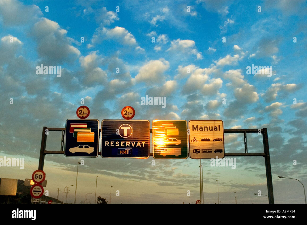 SIGNES D’AUTOROUTE Banque D'Images