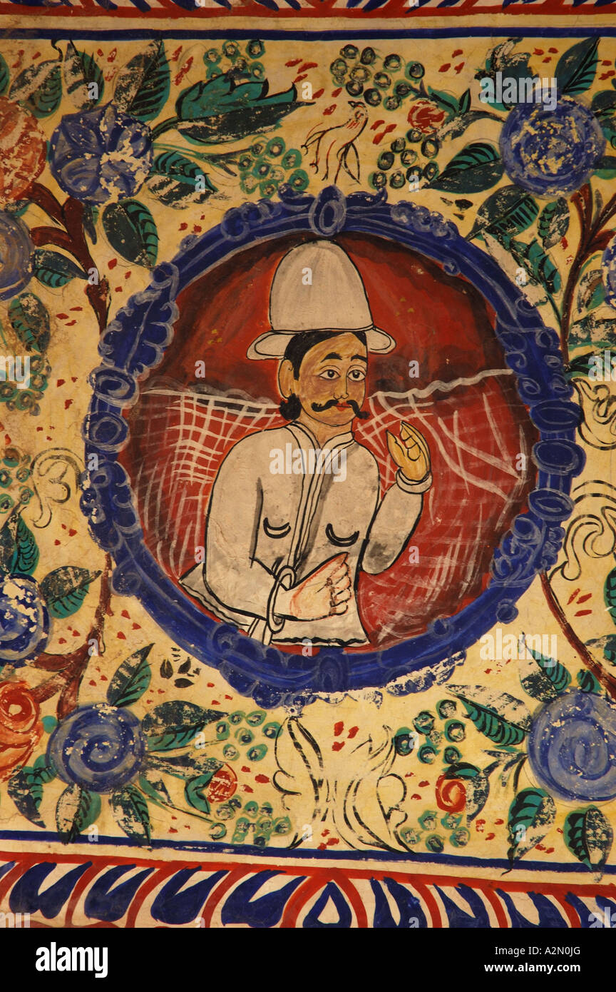 Hôtel particulier, en plein air dans la région de Shekhawati, Inde Banque D'Images