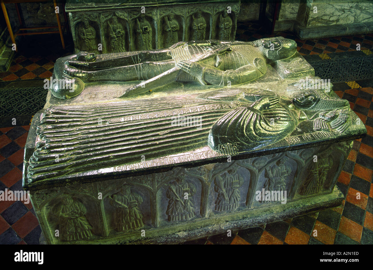 La cité médiévale tombe de Piers et Margaret Butler à l'intérieur de la Cathédrale St Canice, dans la ville de Kilkenny, comté de Kilkenny, Irlande. Banque D'Images