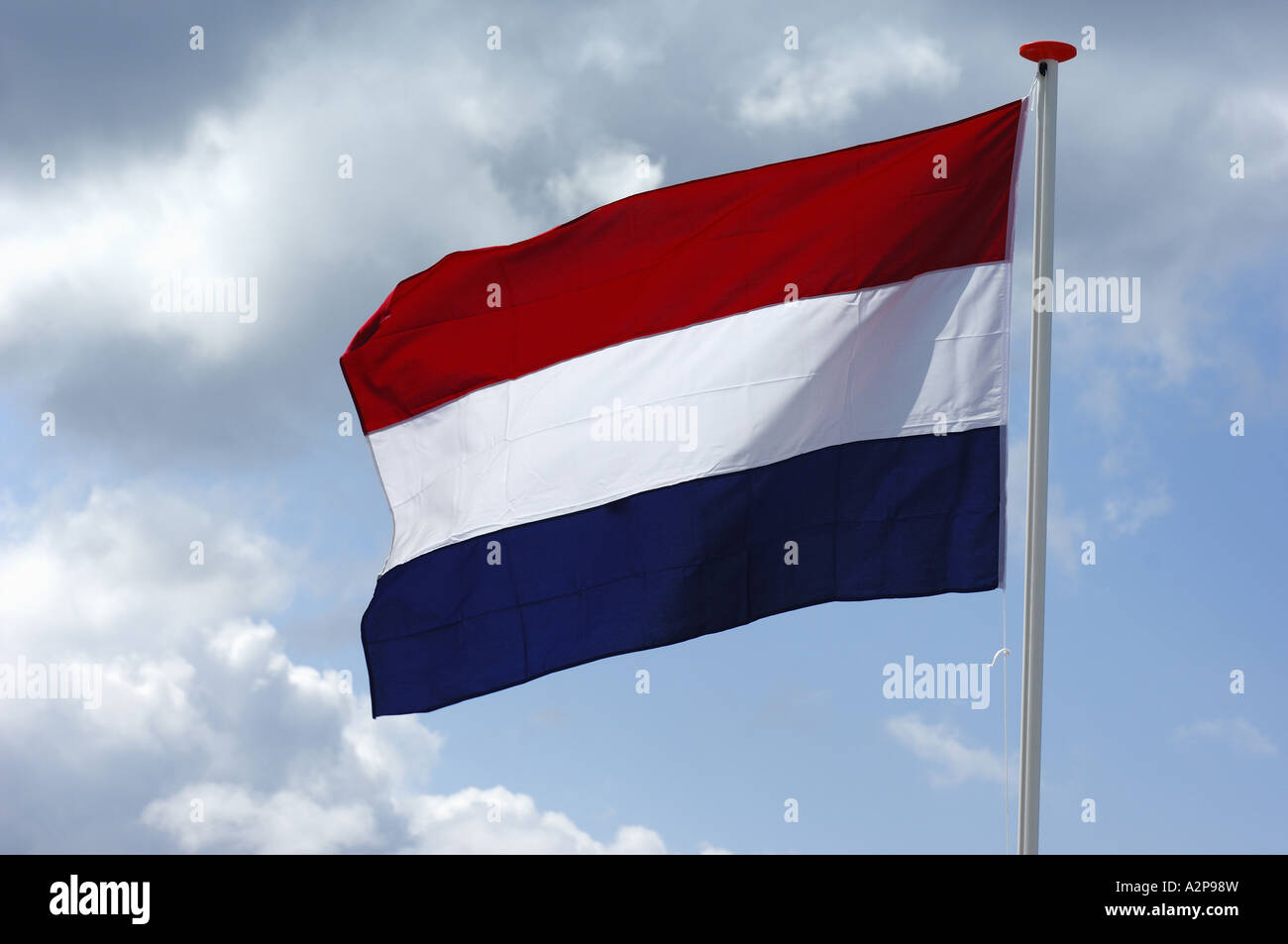 Pavillon néerlandais dans le vent, Pays-Bas Banque D'Images