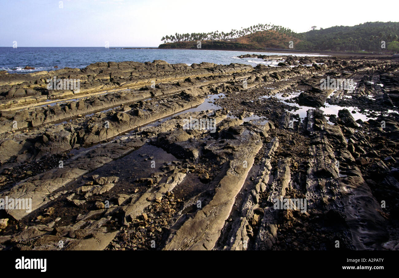 L'Inde au sud de l'Île Andaman coast géologie strates de roche Banque D'Images