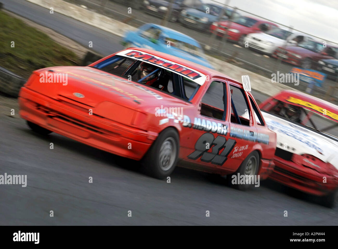 Les courses de voitures de Nutts Corner Banque D'Images