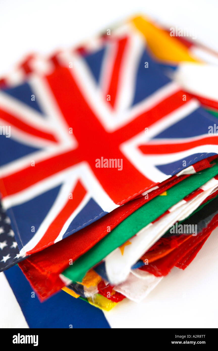Drapeaux drapeau Union Jack Grande-bretagne British bleu et blanc rouge Banque D'Images